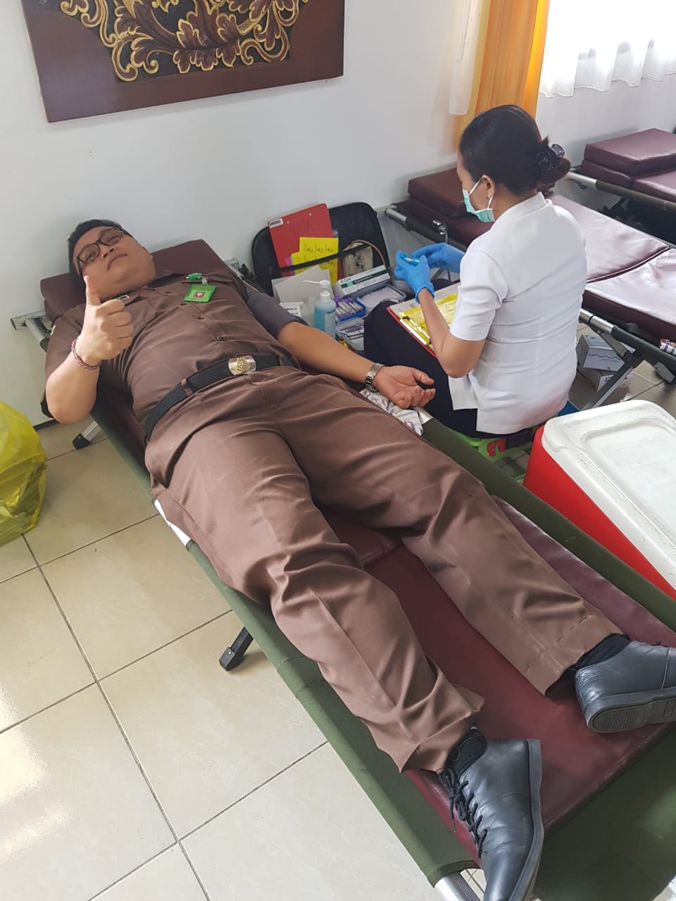 DONOR DARAH SERANGKAIAN HARI BAKTI ADHYAKSA KE 58 DAN ULANG TAHUN IKATAN ADHYAKSA DARMAKARINI KE 18 TAHUN 2018